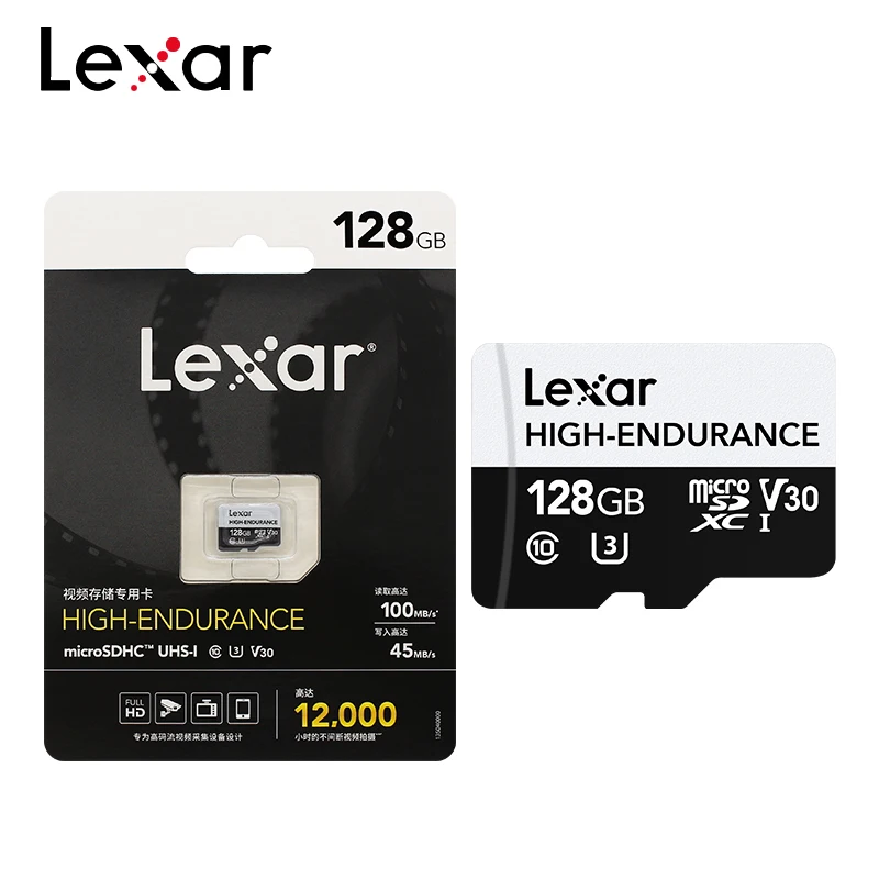 Lexar  ޸ ī, ִ ӵ 100 MB/S 64GB 128GB V30 UHS-I U3 Microsd Ŭ 10 32GB V10 TF ī, 4K 