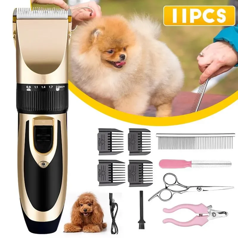 Professional Dog Clipper Dog Hair Clipper Grooming Pet Cat Rabbit Haircut Trimmer Shaver Set Pets Electric Scissor