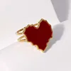 Bagues géométriques Vintage rouge goutte à goutte d'huile pour femmes, en acier inoxydable, couleur or, ouverture en cœur, bagues réglables, bijoux, nouveau 2025
