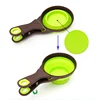 Foldable silicone pet food spoon, multifunctional cat food spoon with clip sealing, measuring pet food spoon 5
