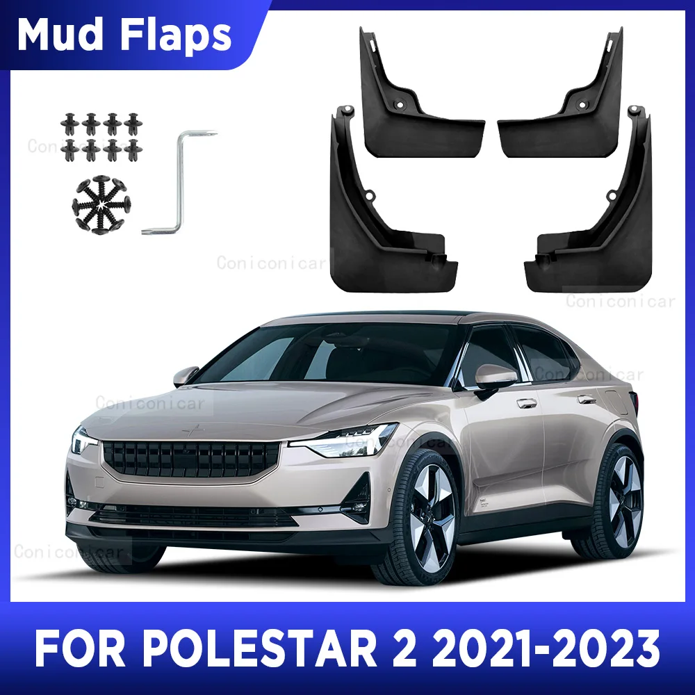 Per Polestar 2 2021 2022 2023 4 Pezzi Paraspruzzi Paraspruzzi Paraspruzzi Paraspruzzi Parafango Anteriore Posteriore Auto Styline Accessori Auto