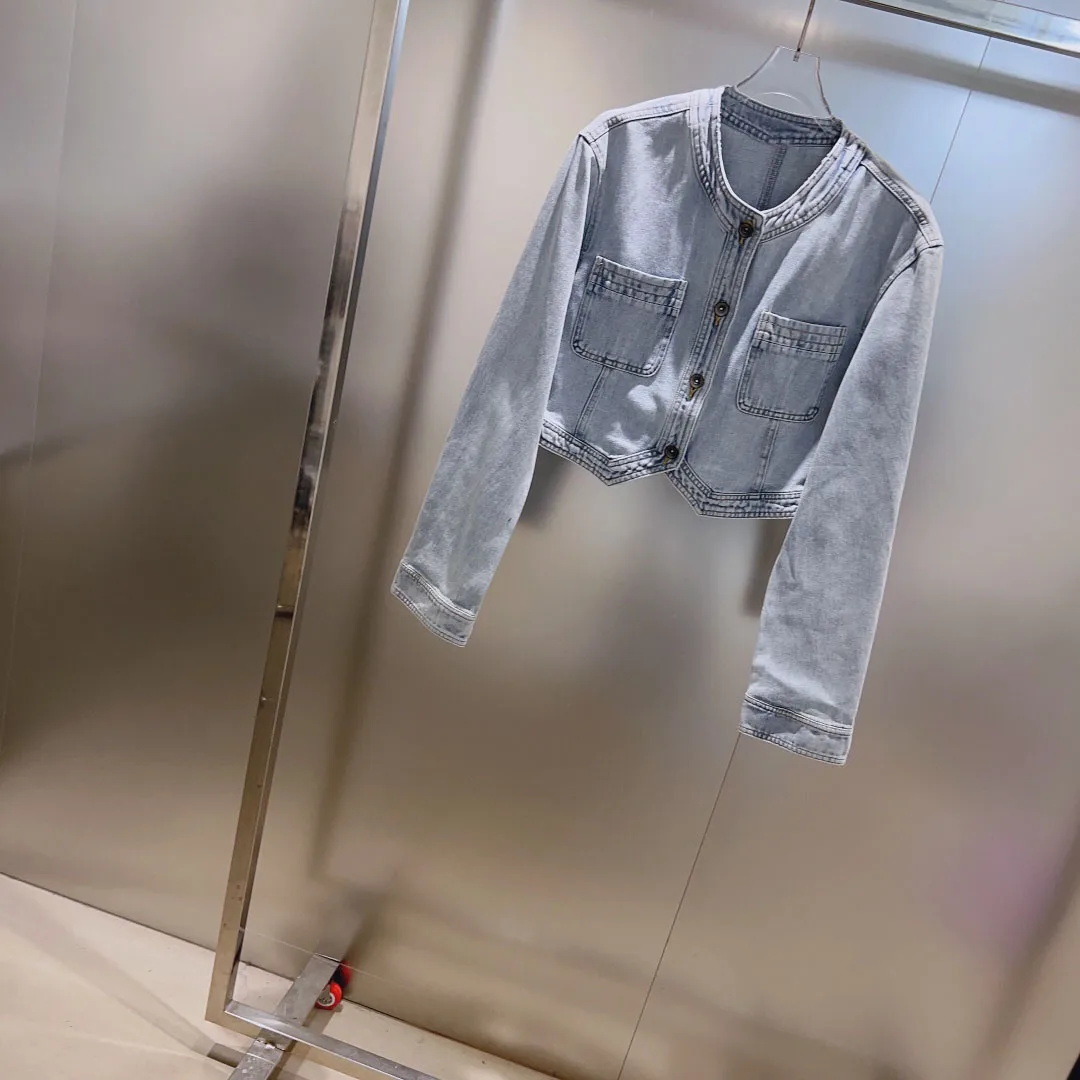 

Denim jacket hem tailoring design casual fashion 2023 summer new style 0316
