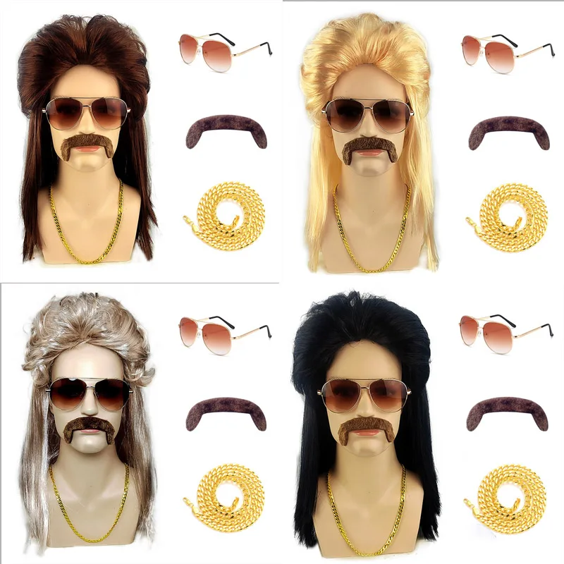 

Оптовая продажа с фабрики по хорошей цене, 60-х годов, искусственный парик rock mullet