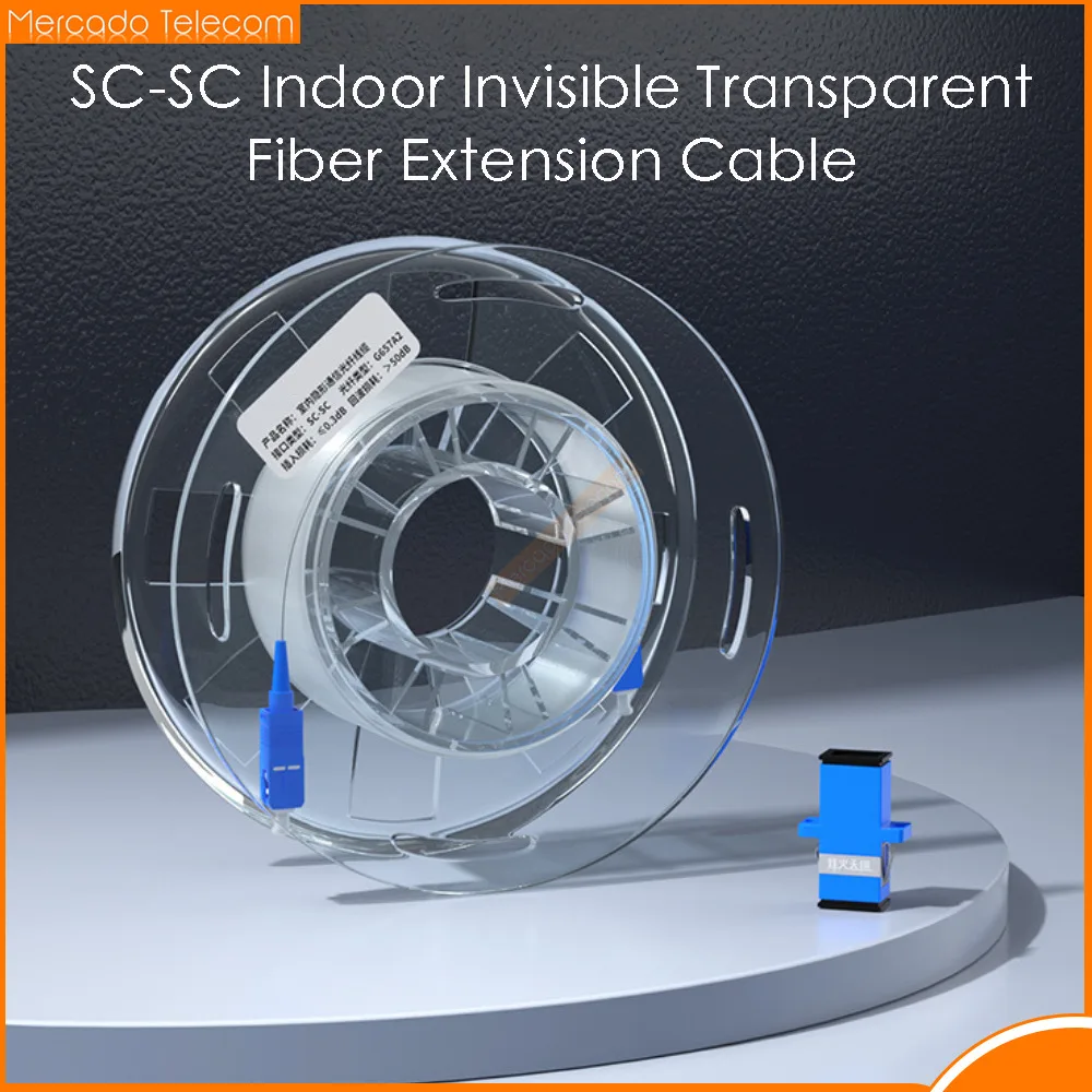 Interior Invisible Fibra Óptica Transparente Ftth Gigabit Single-core Cat Fibra Óptica Cabo de Extensão Escondido