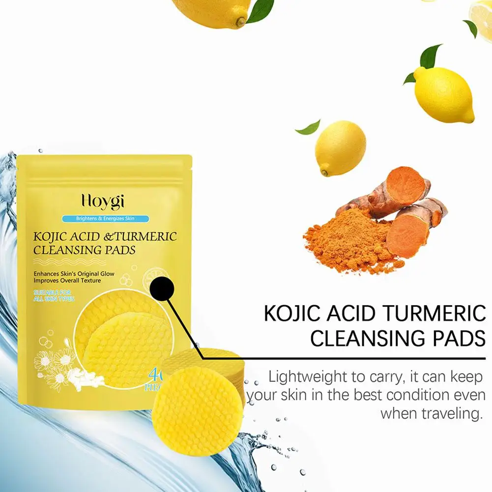 Facial Cleansing Pads Exfoliating Massage Balance Oil Removing Dead Skin Shrink Pores Smooth Turmeric Face Cleanser 40/55PCS 2