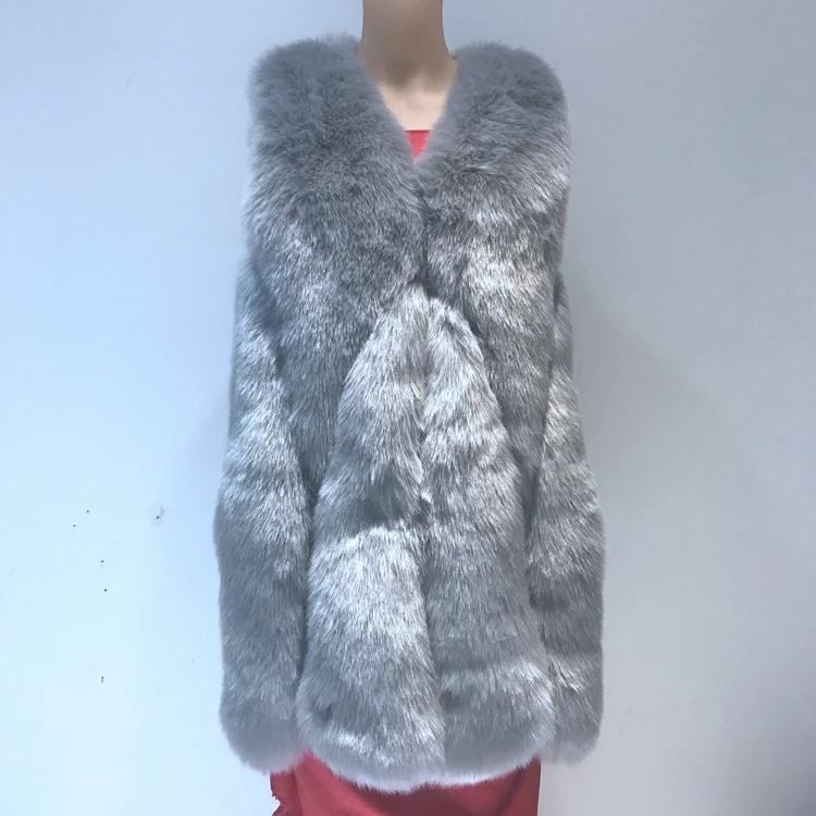 down parka Spring Autumn Winter Women 60cm Long Fashion Style Faux Fox Fur Vest Fake Material Model 063 down puffer coat