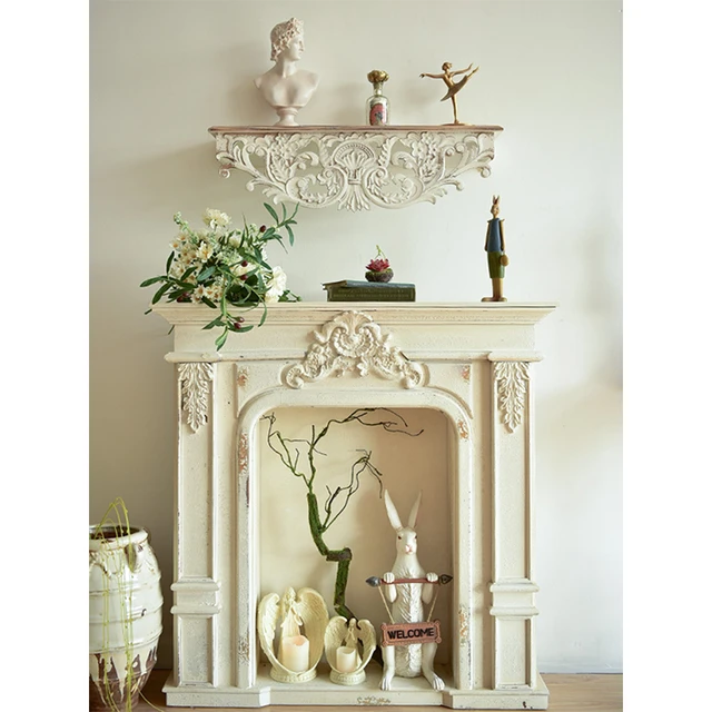 French Country 31 Inch White Distressed Corbel Mantel Shelf Wood Living  Room Decoration - AliExpress