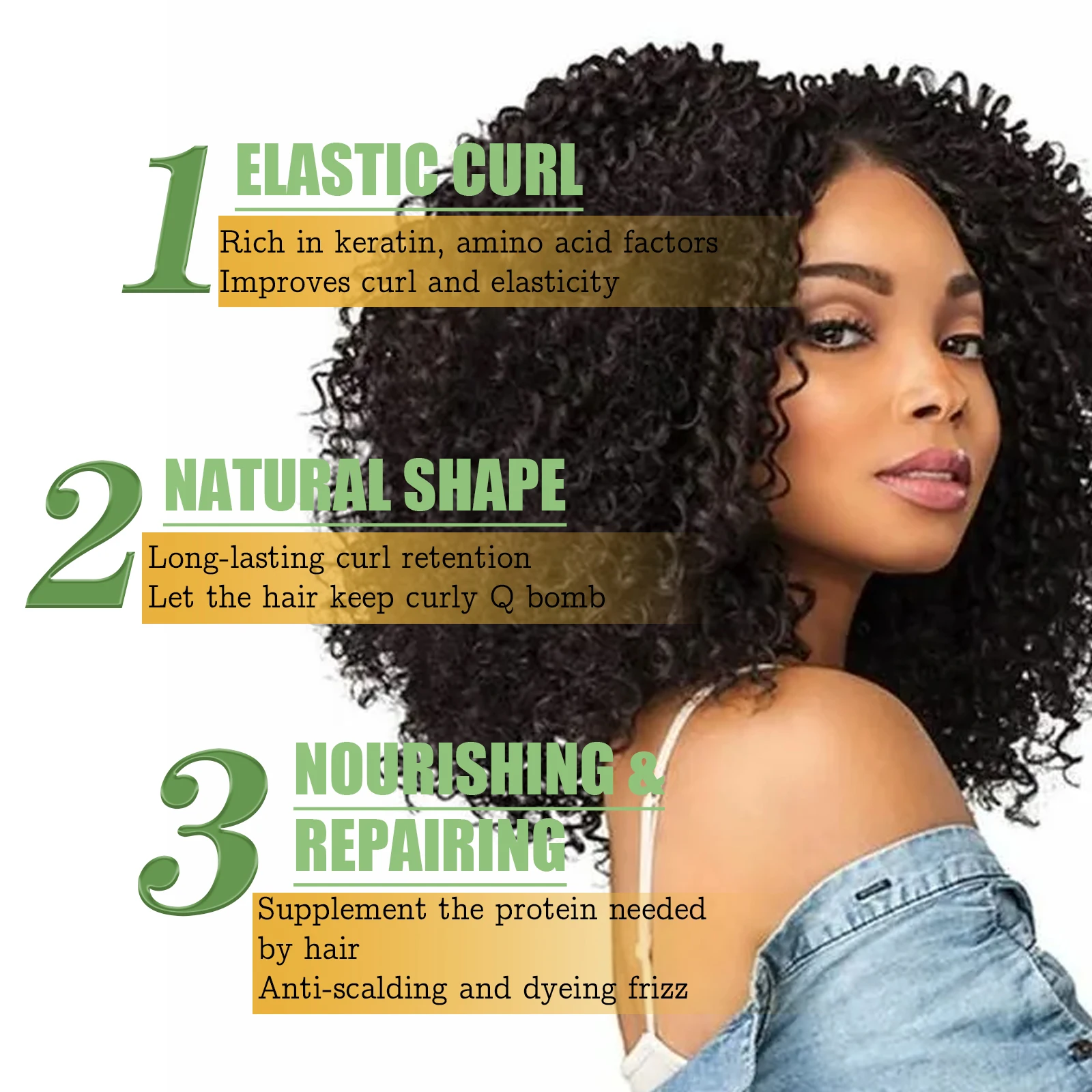 Elastic Plump Hair Cream Improve Frizzy And Curly Hair Enhance Glossiness Naturally Fluffy And Shaping Care Elastic Agent Curly Hair Styling Cream