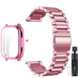 Luxury Metal Strap with TPU Soft Case for Premium Smartwatches - Stainless Steel Watchband Correa (PP)
