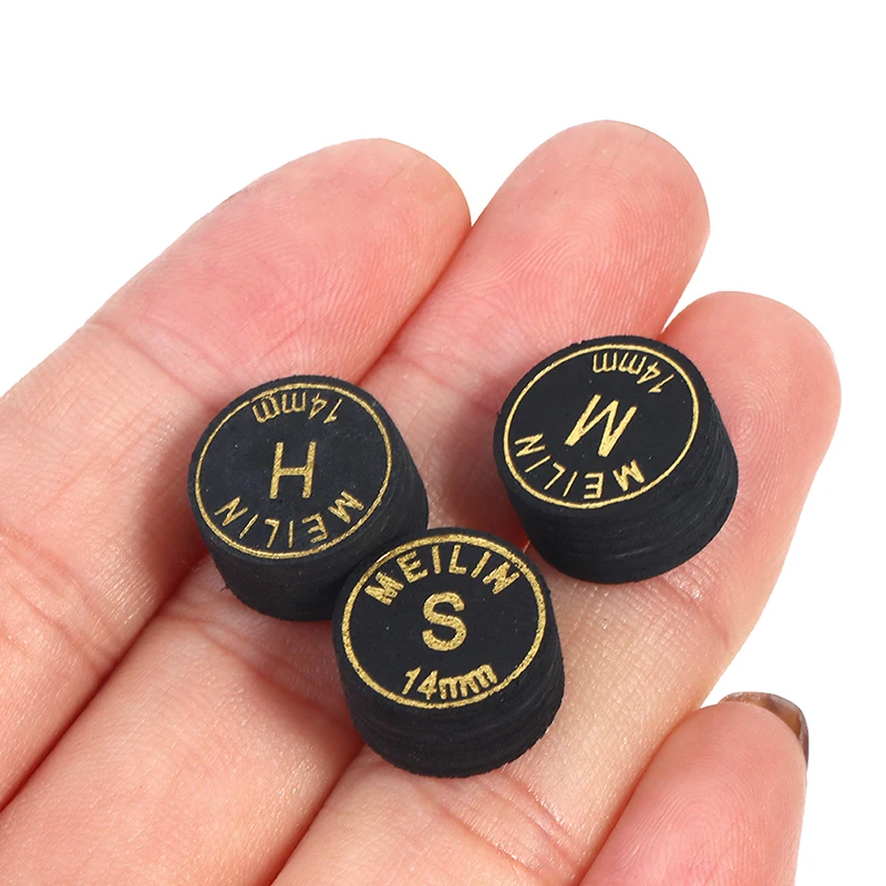 Billiard Heads 2 Pcs/lot 14mm Japanese Multi-Ply Heads Black Gold Professional Fancy Nine-Ball Cue Head Snooker Billiard Heads Hard Soft