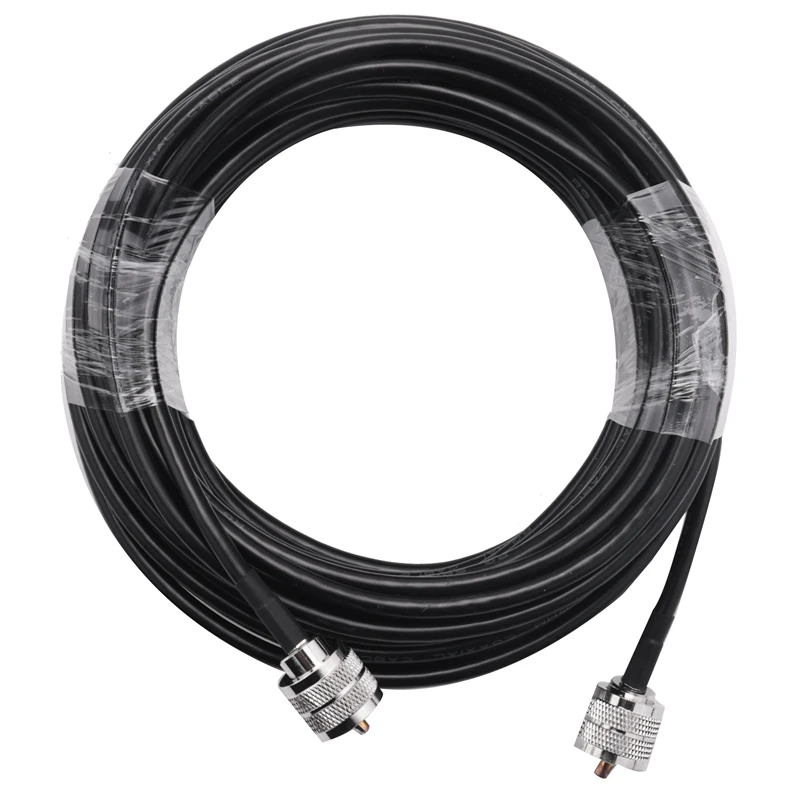 Cb무전기 안테나 케이블 UHF 수-UHF 수 저손실 UHF 동축 케이블, RG58 동축 케이블, PL259 케이블, 50 옴, 15M