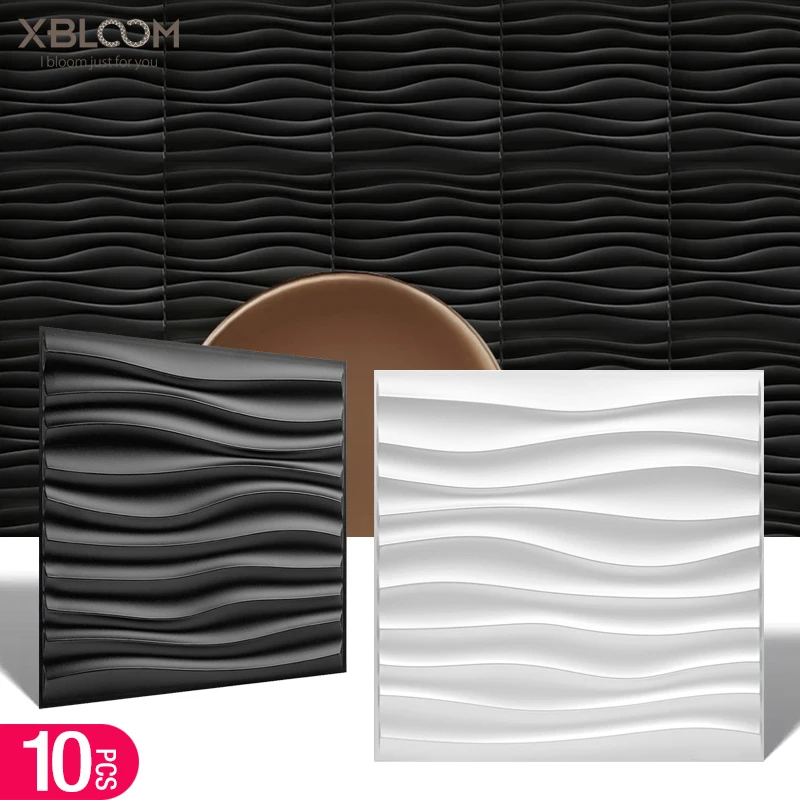 แผ่นติดผนังลายเพชร 3 มิติ สำหรับตกแต่งห้องนั่งเล่น ลายคลื่น 30 ซม. สำหรับเกมอีสปอร์ต จำนวน 10 ชิ้น 1