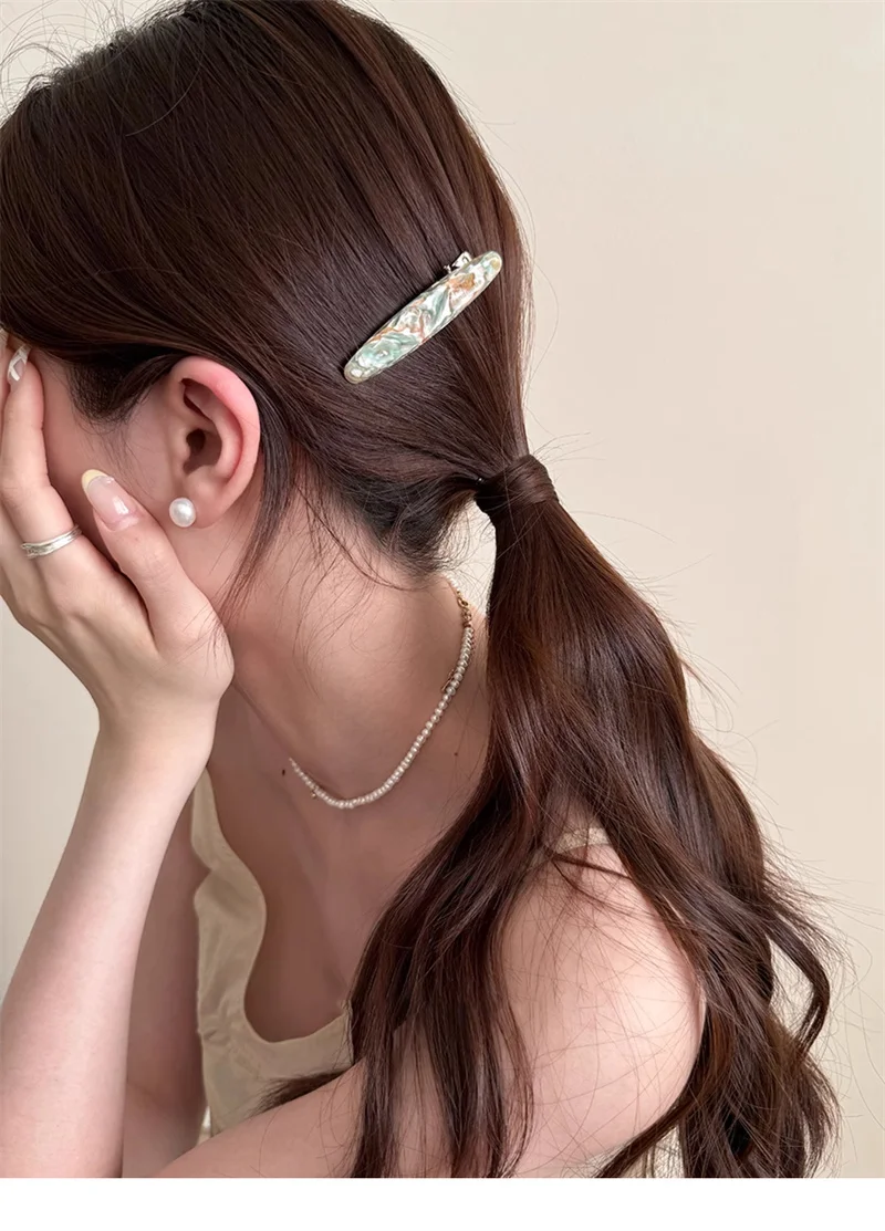 2 teile/satz Acetat Haar Clip Oval Geometrische Seite Pins Bunte Haarnadel Elegante Süße Frauen Haar Zubehör – Detail 14