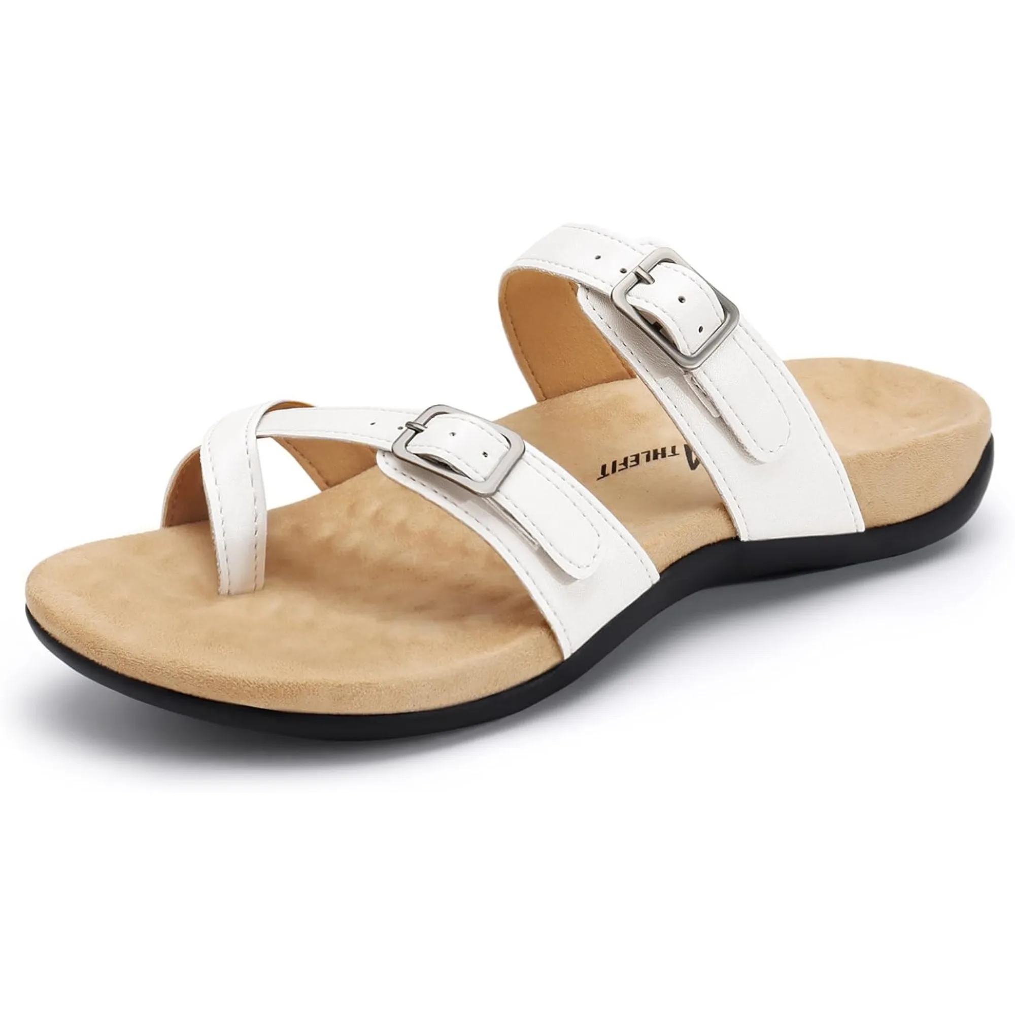 Orthopedic Sandals for Women Wide Width Adjustable Comfort Orthotic Flip Flops with Arch Support - Image 3