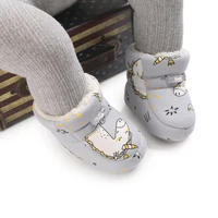 Autumn Winter Baby Boots Baby Girl Boys Winter Warm Shoes Solid Cartoon Print Toddler Fuzzy Balls First Walkers Kid Shoes 0-18M 4