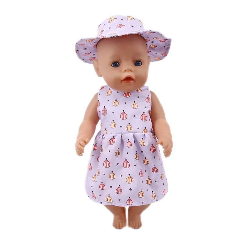 Cute Purple Mini Dress Pajama For Baby 43Cm &18Inch American Doll Clothes,Our Generation,Baby New Born Accessories,Gift For Girl 6