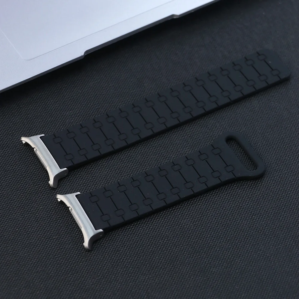 Silicone Sport Band with Magnetic Loop Strap for Smartwatch - Curved End Design, No Gaps, 47mm