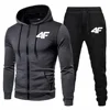 Autumn Winter Mens Tracksuit Jogging Sweatpants 2 Piece Set Sport Zipper Jacket+Running Trousers Suit Casual Printing Clothing 1
