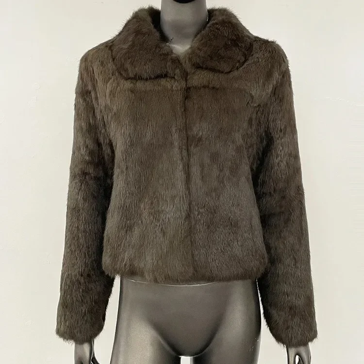 Luxury Rabbit Fur Coat Wearing Style 1