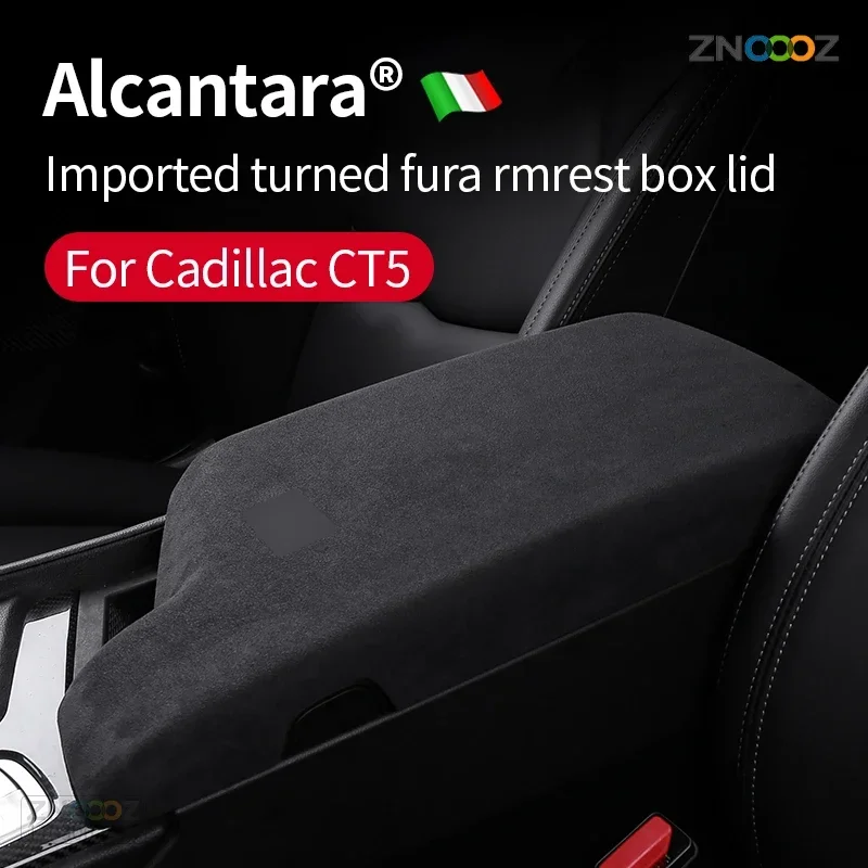 

Alcantara Suede Wrap Car Armrest Box Lid Panel Cover For Cadillac CT5 2019-IN Present Central Control Arm Rest Protective Mat