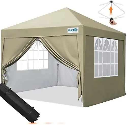 

Pop up Canopy Tent with Detachable & Interchangeable Sidewalls, One Person Setup Instant Outdoor Portable Gazebo Shelter Enc