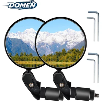 DOMEN Bicycle Rearview Mirror Bicycle Bar End Mirror 360° Rotating Wide-Angle Mirror  Cycling Equipment Bike Accessories