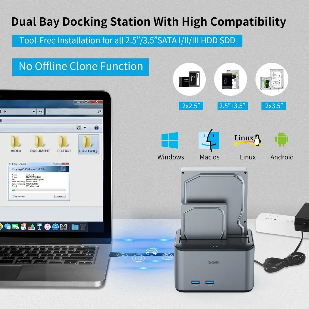 Custodia Hard Disk Esterno Custodia Per Disco Rigido USB 3.0 3.1 Da 2,5 Pollici Custodia Per HD Esterna Custodia Per Disco Rigido Da USB A SATA Per Adattatore Per Notebook SSD HD