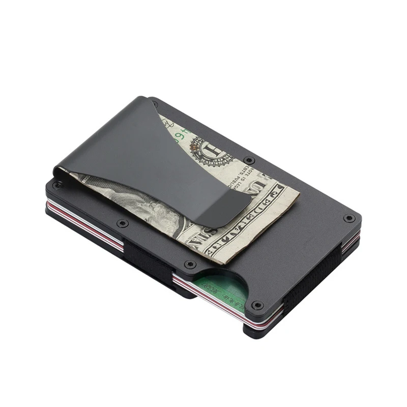 RFID blocking metal wallet card holder case Custom LOGO rfid slim mens wallet minimalist aluminum for men