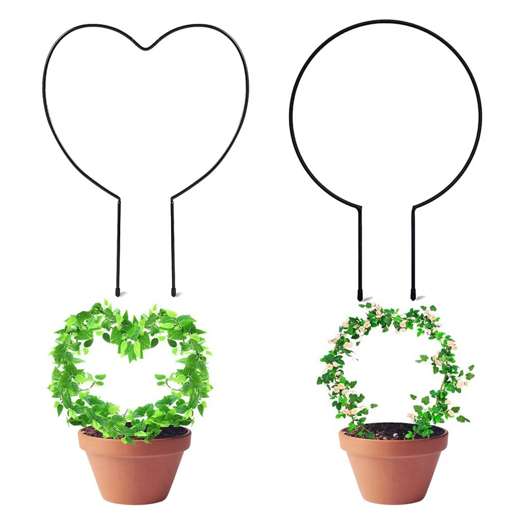 

Heart-shaped Garden Plant Support Stake New Support Frame Iron Vine Climbing Rack Round Decor Flower Plant Trellis