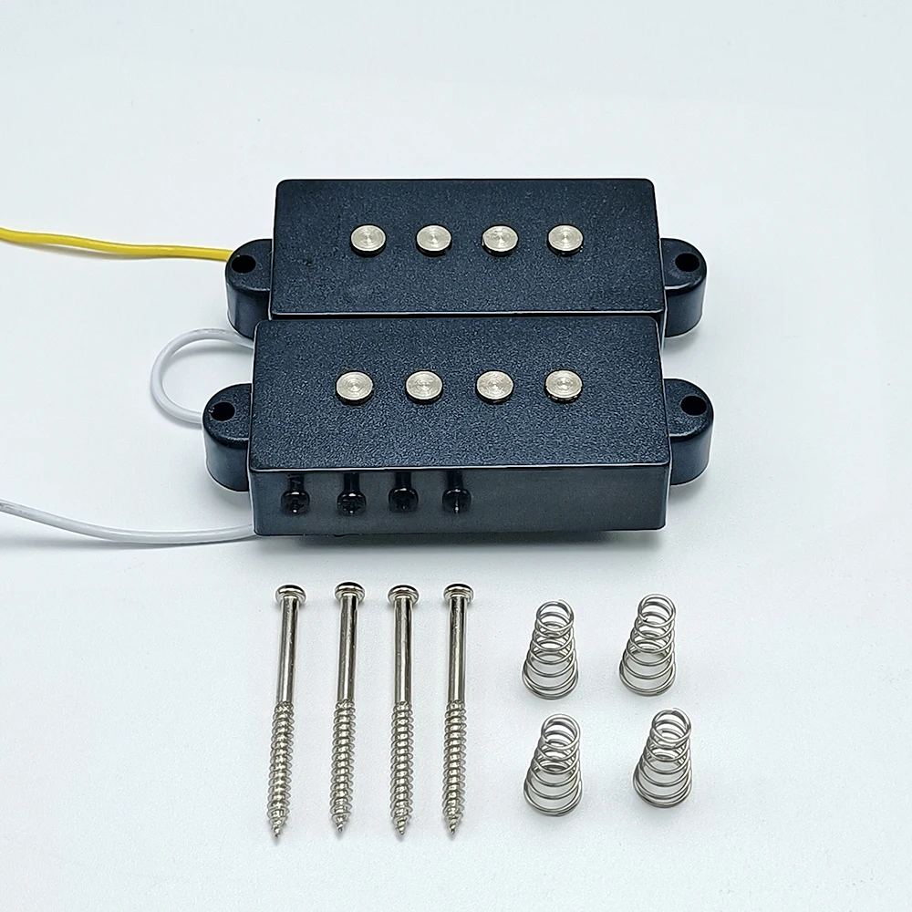 1 Satz Alnico 5 PB Bass Pickup und JB Bridge Pickup Schwarz ABS Spule für 4 Saiten Bass – Detail 3