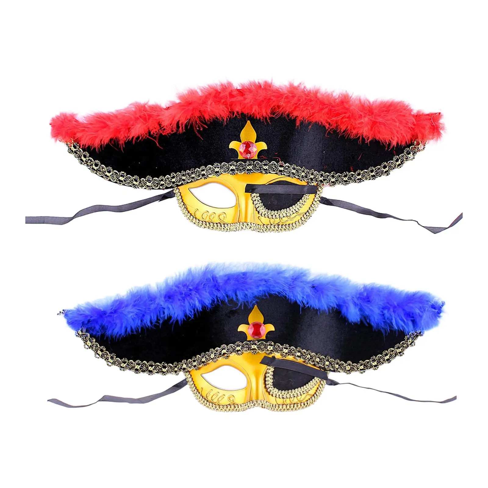 

Pirate Mask Headdress Dress up Face Cover Party Favor Half Face Mask for Nightclub Mardi Gras Masquerade Role Play Adults Kids