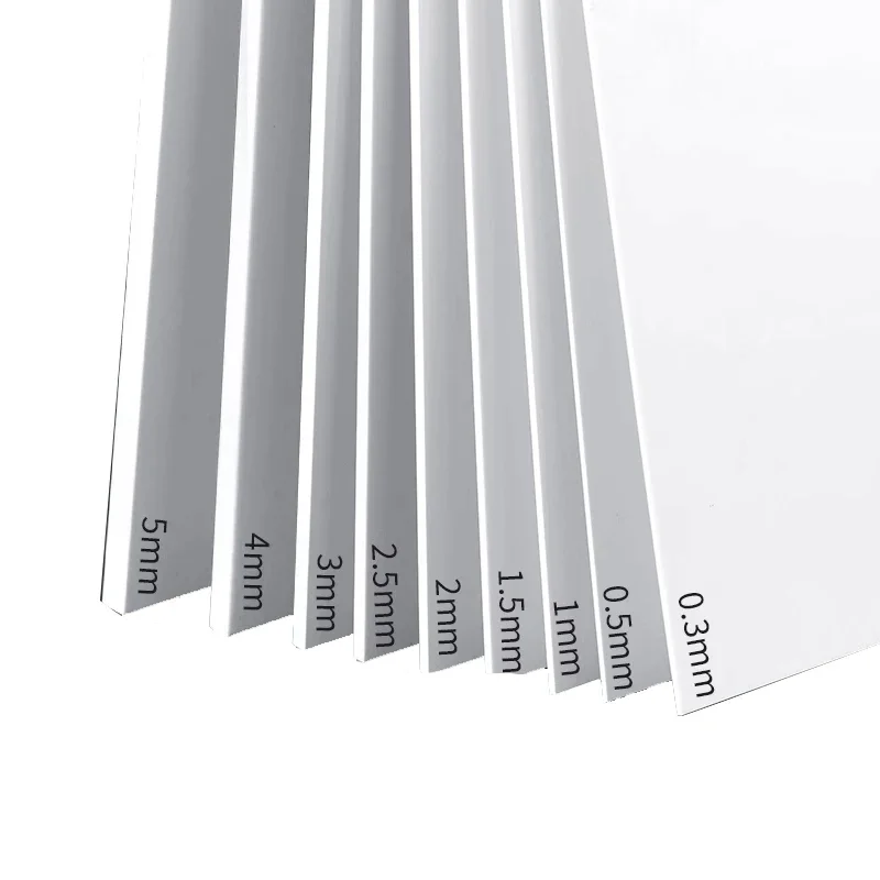 0.5, 0.8, 1/1 가정용 흰색 ABS 플라스틱 플레이트 시트, DIY 모델 제작 재료, 10x20cm, 20x20cm, 20x30cm, 25x30cm, 30x50cm, 5mm, 2mm, 3mm, 4mm