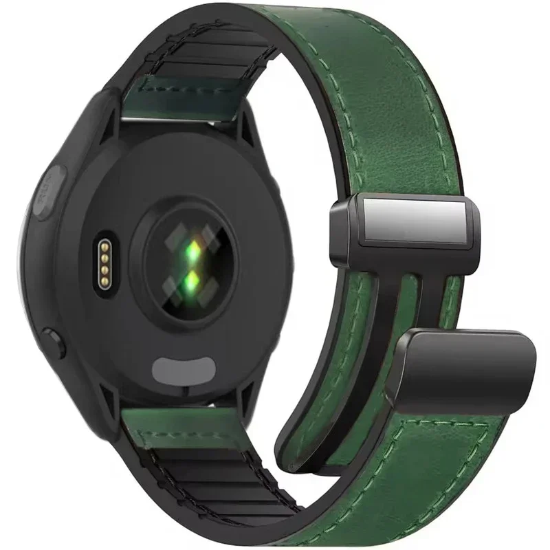Premium Leather and Silicone Magnetic Bracelet Band