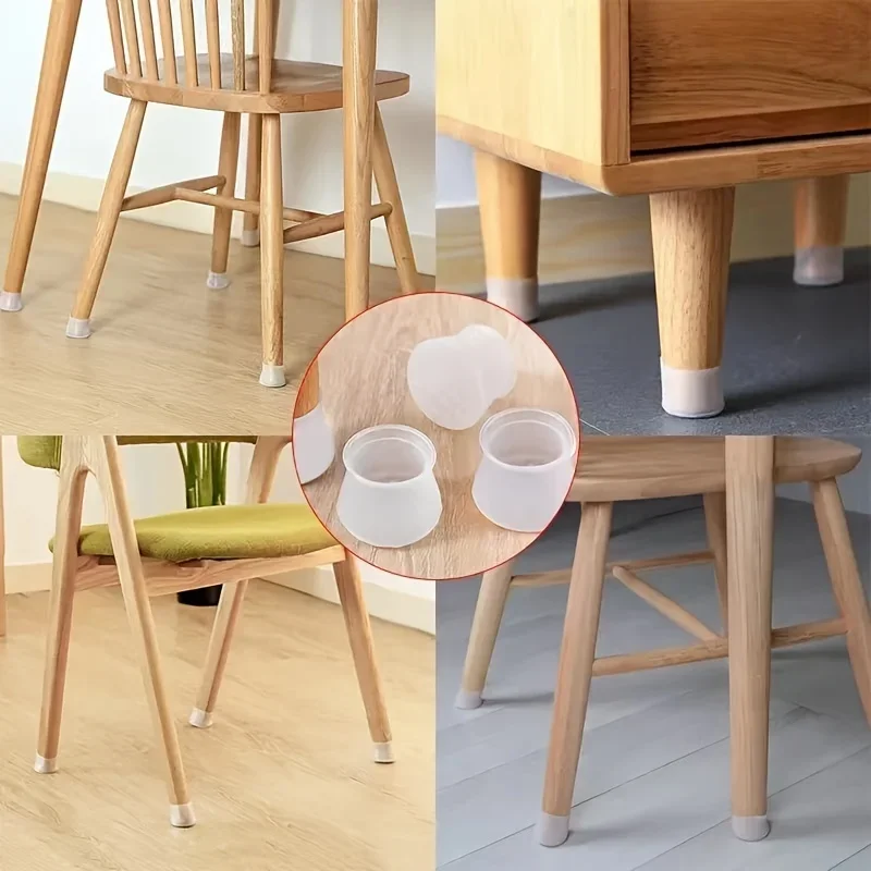 20-Piece Set of Silicone Furniture Leg Protectors - Non-Slip Chair Leg Caps and Pads