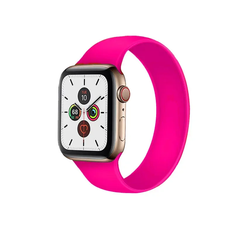 Silicone Solo Loop Watch Band - Vibrant and Comfortable Strap for All Apple Watch Sizes