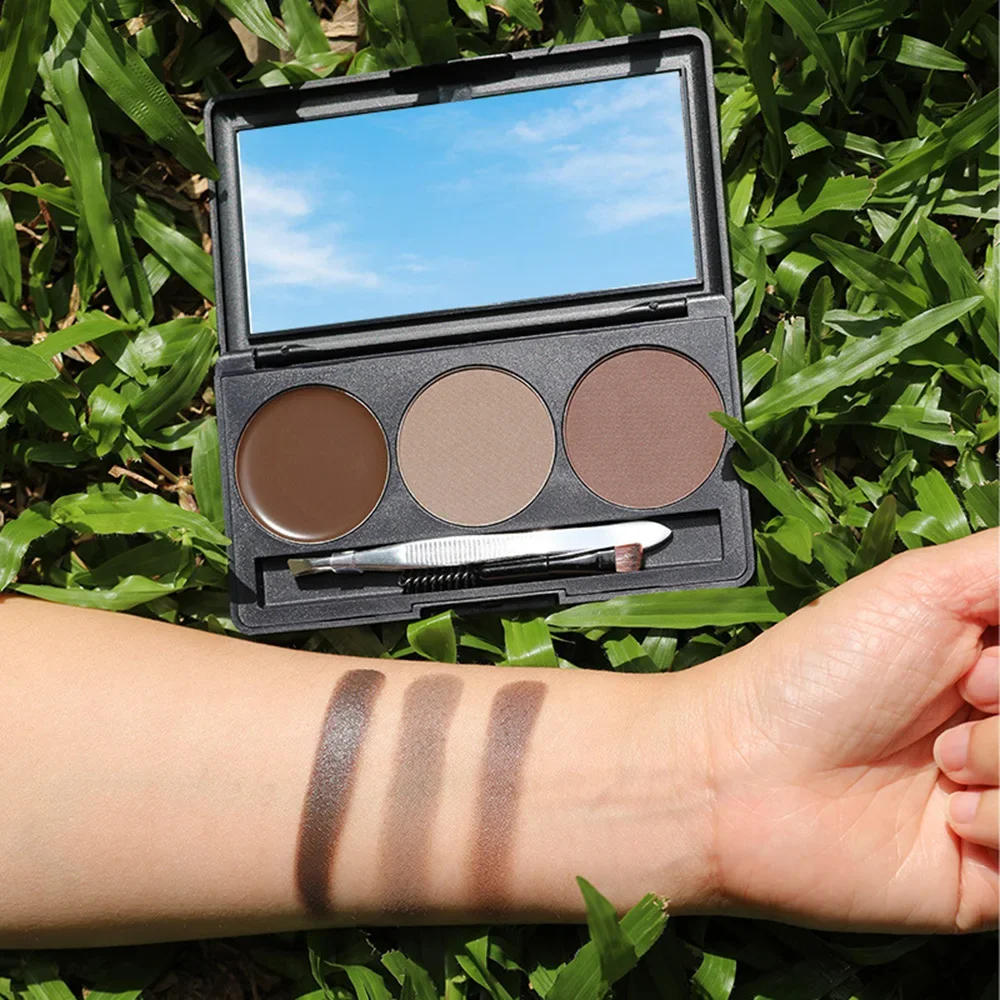 Private Label Eyebrow Powder Set Vegan Natural Eye Brow Powder with Brush Kit Makeup Custom Logo 5