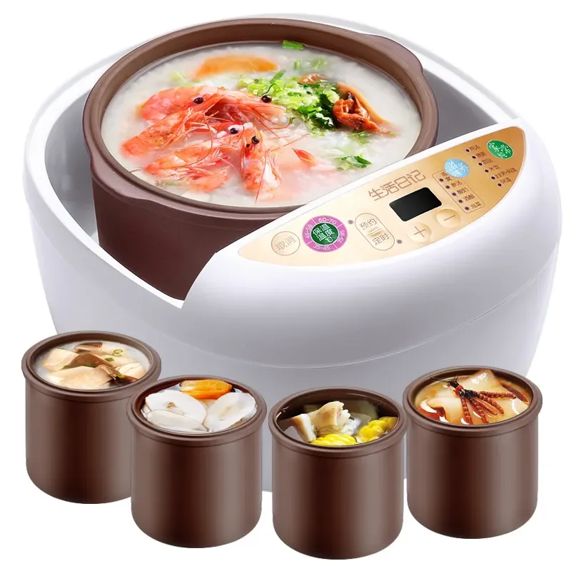Electric stew pot purple casserole soup stew porridge pot household automatic water-proof stewed bird's nest electric