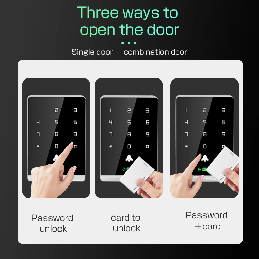 T2DC RFID Access Control Keypad RFID Reader 125Khz+13.56Mhz Mi-fare all Support