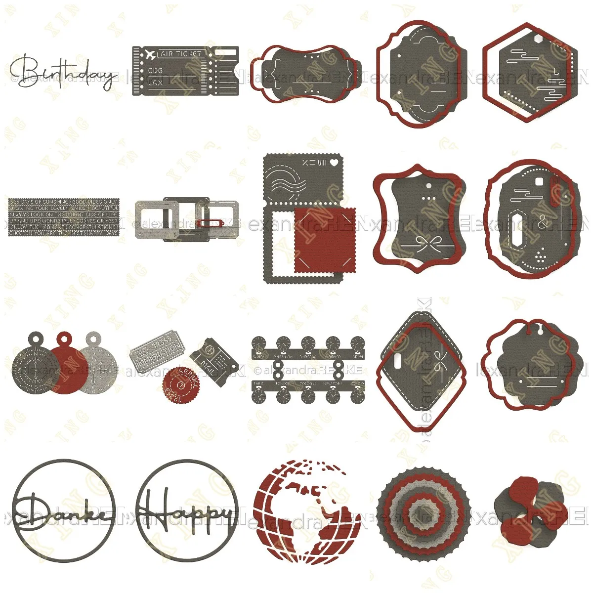 

New Product Metal Craft Cutting Dies Diy Scrapbook Paper Diary Decoration Card Handmade Embossing Circle Globe Double Flower