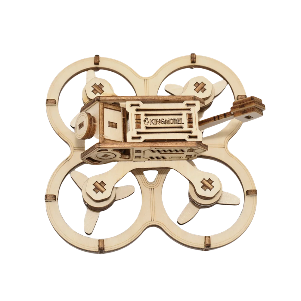 Drone FPV en Bois 3D Puzzle - 75 Pièces, Kit de Construction