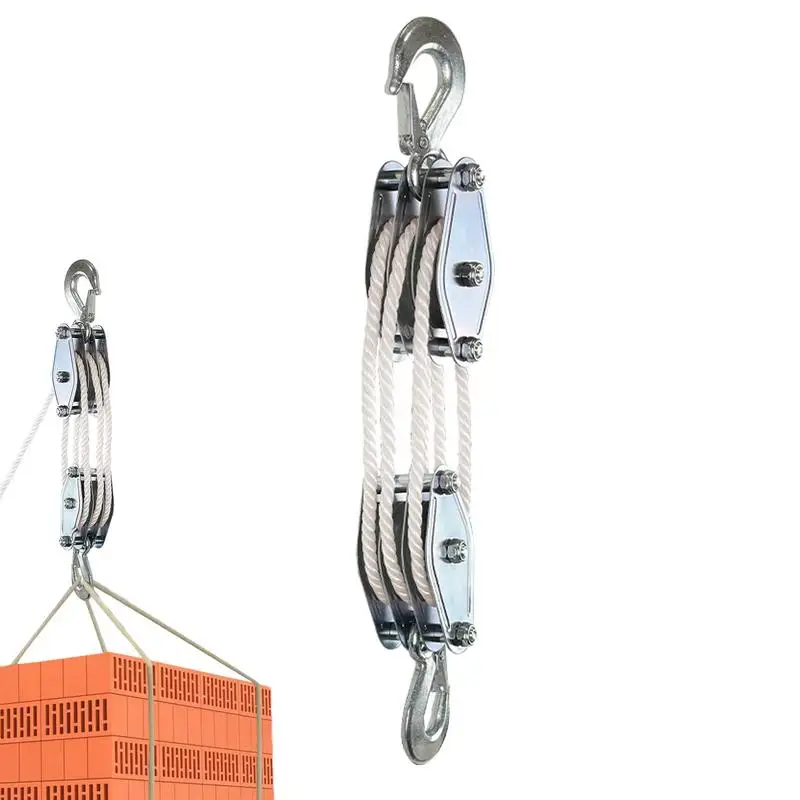 block-and-tackle-pulley-system-rope-pulley-hoist-with-6-1-lifting-power-2200-lbs-breaking-strength-heavy-duty-pulley-system