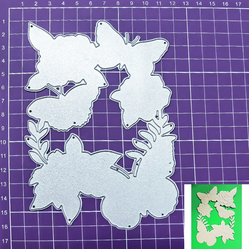 Plastic Embossing Folder Embossing Folder 3d Embossed Folder And Metal Mold-Butterfly And Flower Used For Handmade Letters Background Greeting Card Clipbook