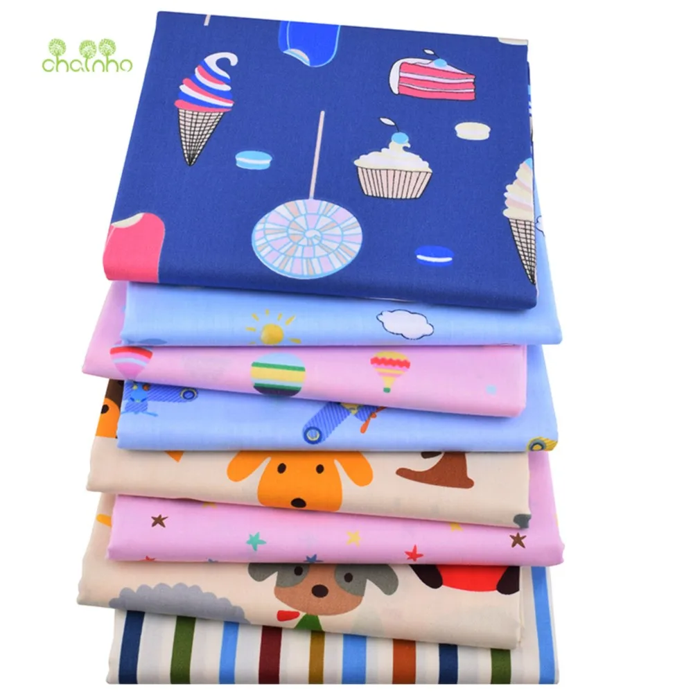 Chainho,Printed Twill Weave Cotton Fabric,DIY Quilting Sewing Material,Patchwork Cloth,Cartoon Series,8 Design Available,15C262