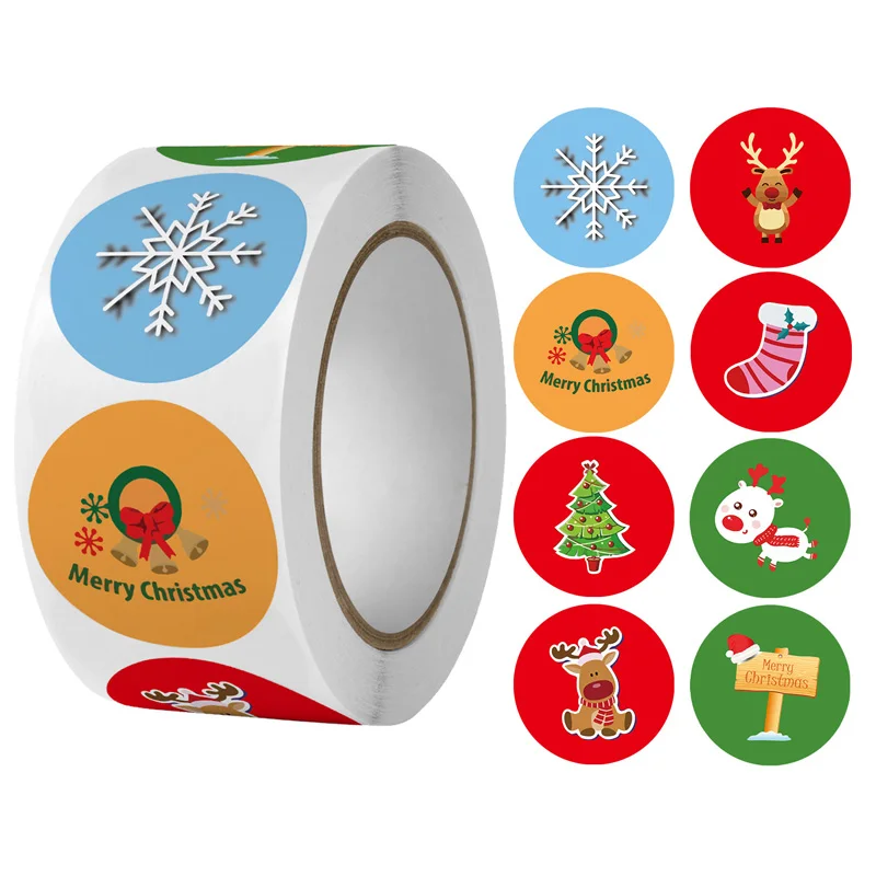 1000PCS Merry Christmas Stickers Autocollants D'Étiquette Emballage 4