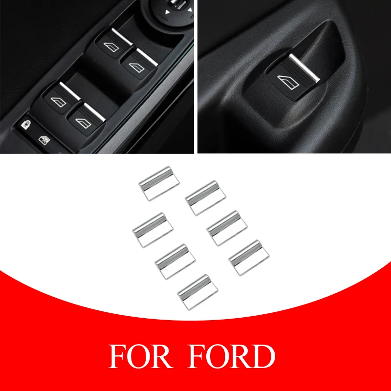 Car Windows Lift Manopola Trim Window Lifter Pulsanti Adesivi Per Ford Fiesta Ecosport Focus 3 4 Mk3 Mk4 2012-2015 Accessori