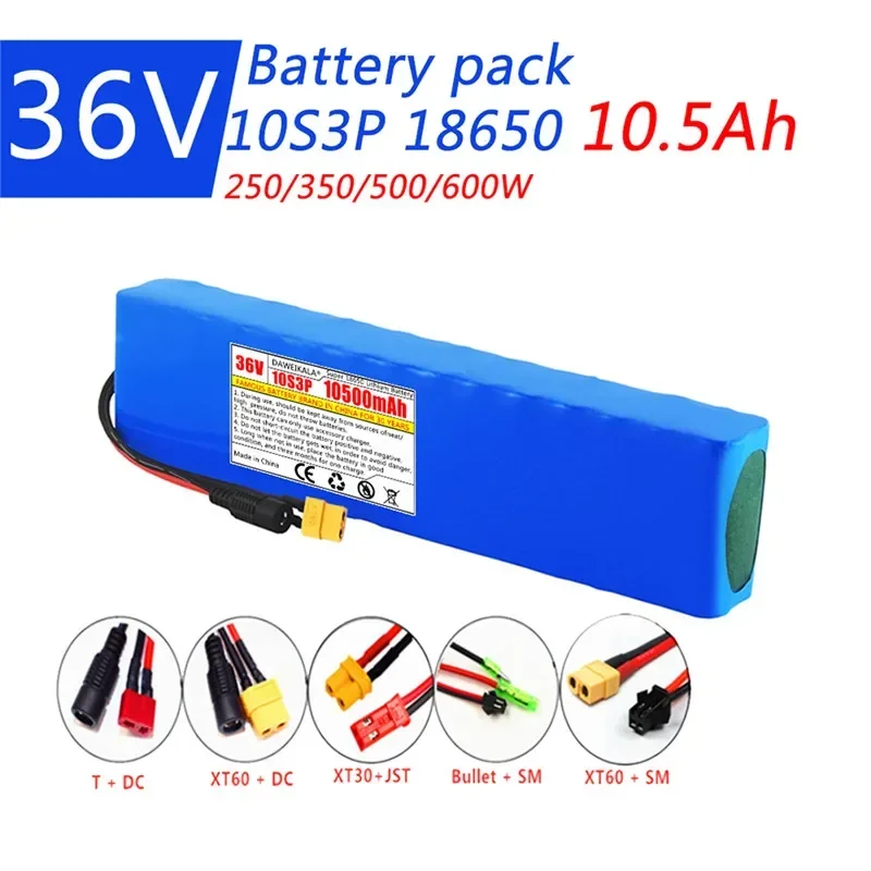 

Batterie lithium-ion pour vélo électrique36V,18650 10500mah,10S3P, 350/500W,pour Scooter et Scooter électrique à haute puissance