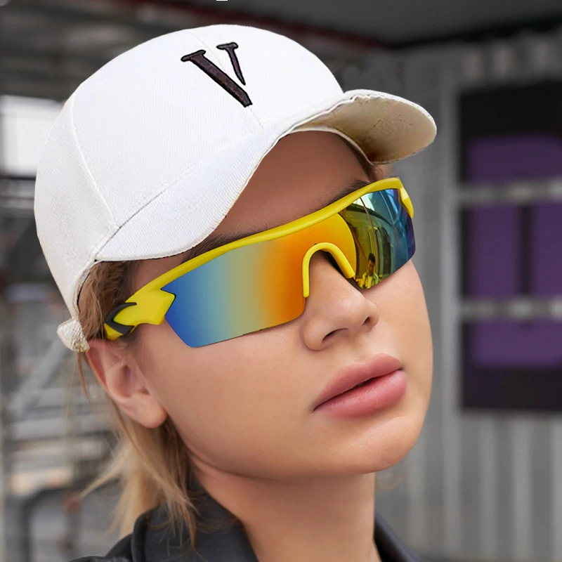 

Colorful Cycling Sunglasses Outdoor Sports Men's Fashion All-in-One Sunglasses Colorful Ladies Sunglasses