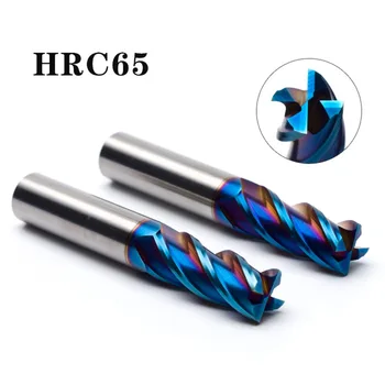 HRC65 카바이드 스퀘어 엔드 밀 합금 카바이드 밀링 텅스텐 스틸 밀링 커터 엔드밀, 강철용 CNC 절삭 공구, 4 플루트