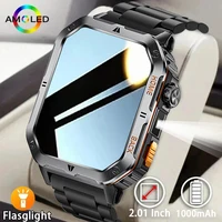 New Military Smart Watch 1000Mah Battery GPS trace Compass 5ATM Waterproof Tactics Sport Flashlight BT call Smart Watch For Men