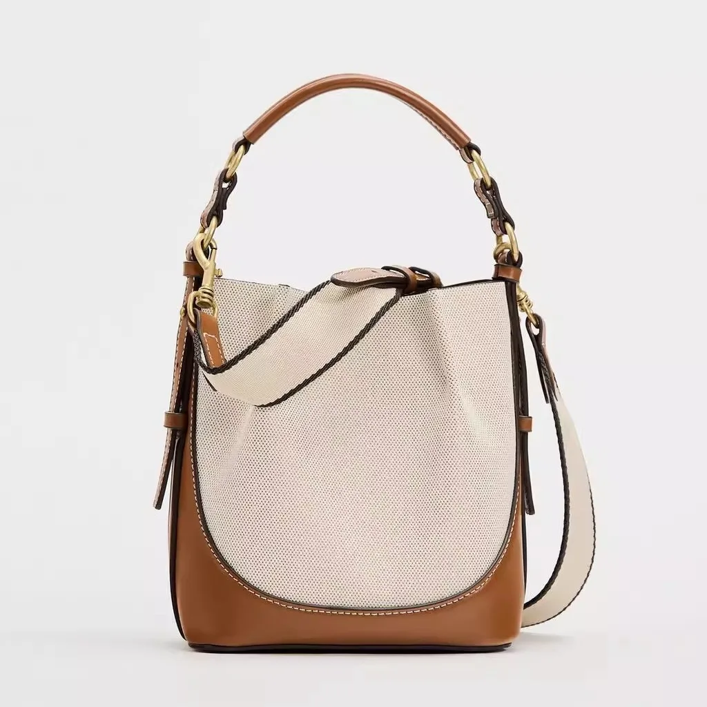 Fashion Wide Strap Bucket Bag High Quality Shoulder Bag
